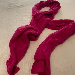 Pink cable knit scarf